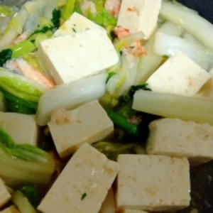 カニ缶でお豆腐と白菜の簡単うま煮